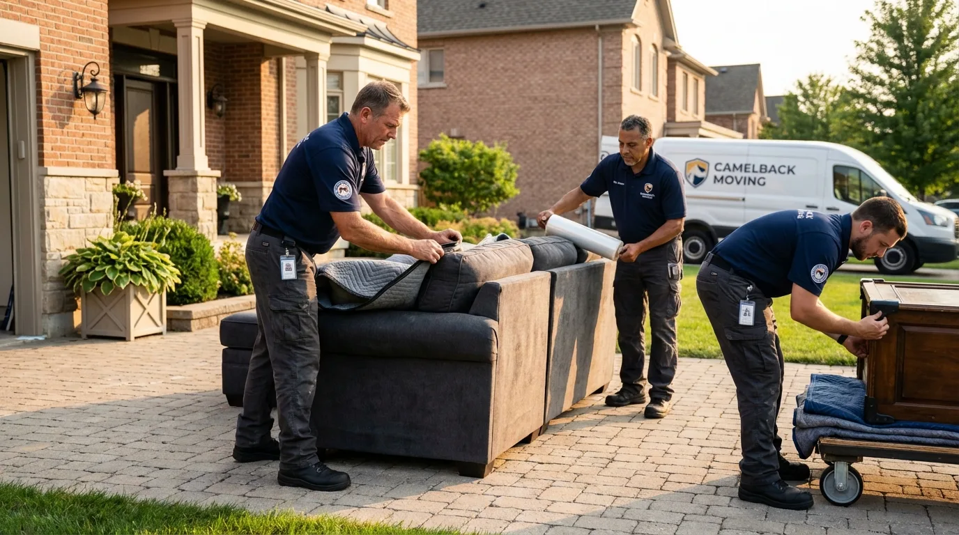 Large estate moving crew wrapping furniture in Smithfield, VA